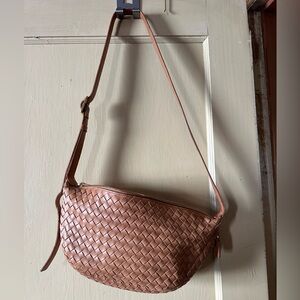 Leather woven madewell crossbody bag